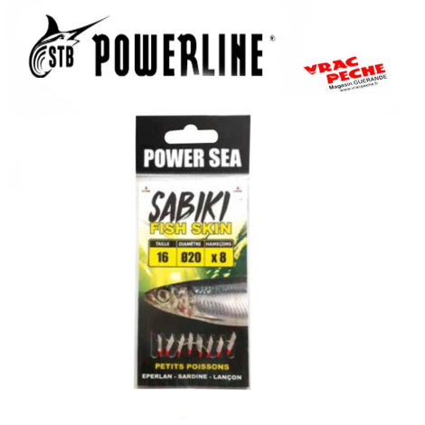 Bas de ligne sabiki Fish skin eperlan powerline