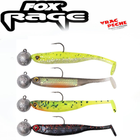 Pack 4 UV micro grub tail 4cm 3 g fox rage