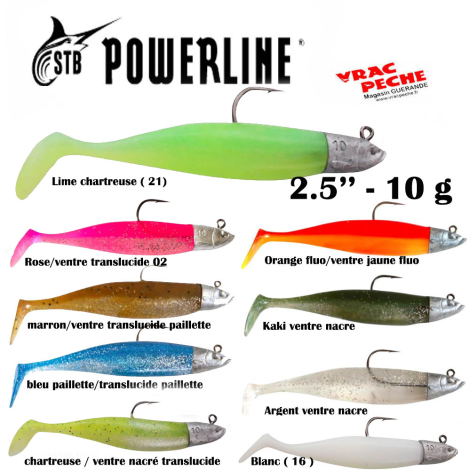 Leurre monte NAT SHAD 4" 15 gr  powerline